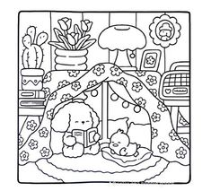 cozy friends para colorir Friend Coloring Pages, Chibi Coloring Pages, Bobbie Goods, Hello Kitty Coloring, Printable Coloring Book