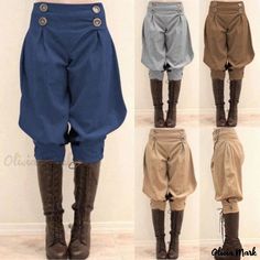 Olivia Mark - Womens High-Waisted Solid Color Palazzo Pants with Double-Breasted Design Pirate Pants, Viking Pirate, Concept Clothing, Drawing Clothes, Loose Pants, Fantasy Clothing, Fantasy Fashion, Character Outfits, Mode Inspiration