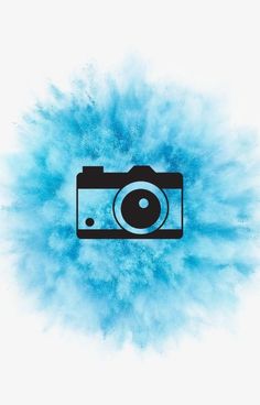 an image of a camera with blue dust around it