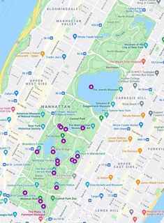 a map that shows the locations of many different places in new york, including manhattan