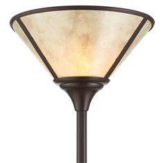 a light fixture with a glass shade on it's top and bottom corner,