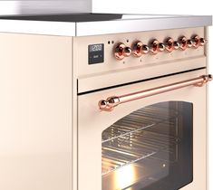 an oven with two burners and one door open to show the inside of it