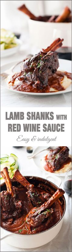 lamb shanks with red wine sauce