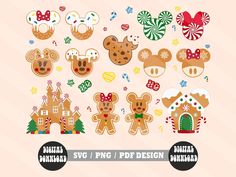 mickey and minnie mouse christmas cut outs for svg, png, dxf