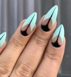 Black And White Nail, Unghie Nail Art, Her Nails, Almond Nails Designs, White Nail, Fancy Nails, Chic Nails, Dope Nails, Matte Nails