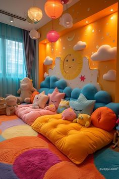 Explore exciting and fun kids playroom ideas to create a vibrant space for play. Discover tips and inspiration for designing the perfect kids' play area. Playroom Accent Wall Ideas, Twin Room, Colorful Room, Colorful Bedroom, Kids Room Interior Design, Babies Room, Happy Childhood, Kids Bedroom Designs