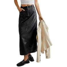 Free People brand offers bohemian luxury apparel and accessories for a free spirited fashion lifestyle. Manufacturer: Free People Size Origin: US Style Type: Maxi Skirt Collection: Free People Closure: Material: 100% Viscose Coated in Polyurethane Fabric Type: Faux Leather Sku: BH5908501 Size: 6.  Color: Black.  Gender: female.  Age Group: adult. Leather Maxi Skirt, City Slickers, Free People Maxi, Cotton Maxi Skirts, Long Maxi Skirt, Knit Maxi Skirt, People Brand, Distressed Denim Skirt, Free People Skirt