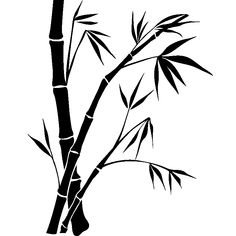 a black and white silhouette of a bamboo tree