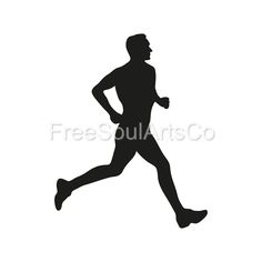 a silhouette of a man running