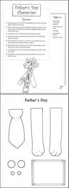 an image of father's day worksheet with instructions for the paper doll