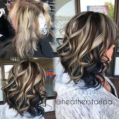 #chunkyhighlights | WEBSTA - Instagram Analytics Haircut And Color, Dark Brown Hair, Hair Skin, Blonde Highlights, Dark Hair