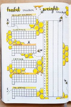 Bee Bullet Journal, Bullet Journal Spread Ideas, Journal Spread Ideas, Crazy Laura, Bullet Journal Spreads, To Do Planner, Habit Tracker Bullet Journal, Bullet Journal Ideas Templates, Creating A Bullet Journal