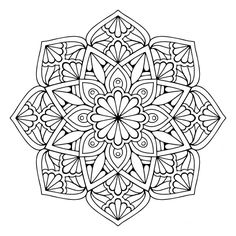 a black and white drawing of an intricate flower