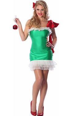 Great Shopping ADULT WOMENS GIFT WRAPPED PRESENT SEXY CHRISTMAS FANCY DRESS LADIES COSTUME, women's dresses Green Christmas Dress, Christmas Dress Up, Santa Dress, Christmas Party Dress, Green Mini Dress, Christmas Costumes, Couples Costumes, Green Christmas, Dress Outfit