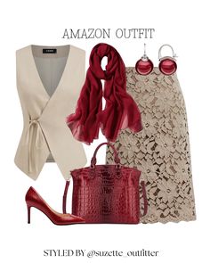 Check out what I found on Amazon! #ShopByInterest Burgundy Scarf, Amazon Storefront, Fashion Over 50, Red Shoes, Ootd Fashion, Dress Fashion, Amazon Fashion