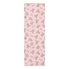 a pink bookmark with teddy bears on it