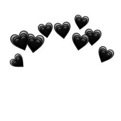 black hearts are arranged in the shape of a circle