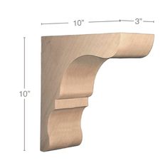 Transitional Overhang Bar Bracket Corbel, 3w x 10h x 10d Carved Corbels White River Hardwoods Millwork Details, Wood Corbels, White River, Range Hoods, Kitchen Cabinetry, Shaker Style, Red Oak, Unfinished Wood, Wood Species