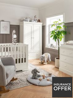 a baby's room with an infant crib and toys