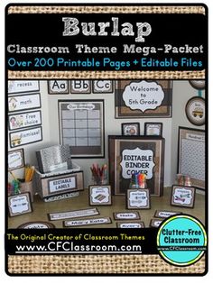 classroom theme mega - packet over 200 printable pages and edible files