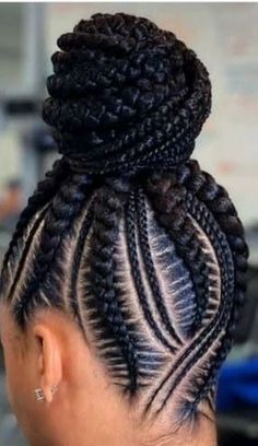 Woman Braids, Ponytail Braided, Updo Ponytail, Braids Updo, Feed In Braids Hairstyles, Goddess Braids Hairstyles, Hairstyles Natural, African Hair Braiding Styles, Braided Bun Hairstyles