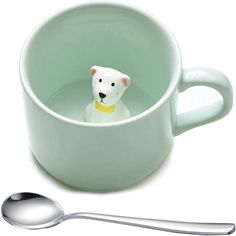 PRICES MAY VARY. ☕Package 2 Pcs: 1 stainless steel spoon x 1 hidden animal cup ---The mug absolute surprise hidden animal inside, Funny Rounded and smooth design makes it more lovely, 8 ounce capacity, Dishwasher-safe,Microwave-safe ☕ 3D Animal Inside Ceramics Figurine Design, it will definitely add some fun to your coffee time,also a great gift choice for women men mom grandma or animal lovers. - Perfect for Travel or Decorations for Jungle Event ☕Heat-resistant Celadon Cup: We've put ours in t Mug Handle, Cat Coffee Cups, Cow Cat, Friends Coffee Mug, Kids Pottery, Hot Coco, Animal Mugs, Pottery Mug, Coffee Milk