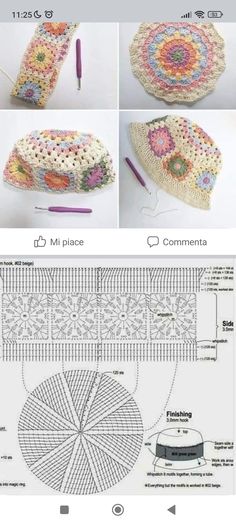 crochet project with instructions to make an umbrella