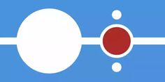 an image of a blue and white background with two circles in the middle one is red