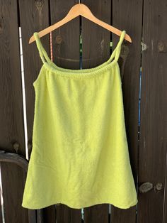 Sizing: Length- 33" Bust- 38" Brand: Etam 100% Cotton Size small/medium Towel Dress, Green Towels, Women's Cover Up, Swimwear Cover Ups, Swimwear Cover, Plaid Skirts, Embroidered Dress, May 2024, Lime Green