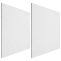 two white canvass are shown against a white background