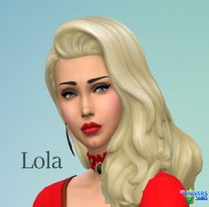 an animated woman with blonde hair and red lipstick