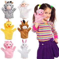 PRICES MAY VARY. Set of 6 Cute Animals: the package contains 6 pieces of adorable farm hand puppets for adults and little teens, with 6 different lovely animals, including piggy, horse, bunny, cow, sheep and chicken, which will be a magnet for you when opening the package Quality Material: our animal puppets set is made of quality fabric, soft and comfortable, washable and easy to clean, can accompany you for a long time; The right size makes it more suitable for most little family members or ev Animal Puppets, Animal Hand Puppets, Expressing Emotions, Building Confidence, Nice Gifts, Lovely Animals, Free Play, Pet Chickens, Screen Free