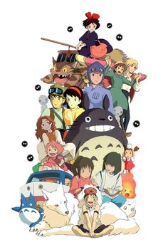 an anime poster with all the characters