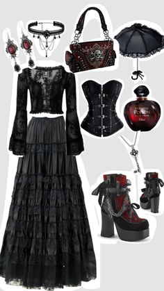 Gothic Corset Outfits, Easy Goth Outfits, Vampire Core Outfits, Romantic Goth Fashion, Vampire Goth Outfits, Romantic Goth Dress, Gore Fashion, Aesthetic Goth Outfit