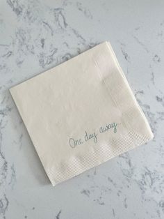 25 One Day Away Rehearsal Dinner Wedding Custom Cocktail Napkins Ivory Napkins Dusty Blue Ink 3 Ply Paper Beverage Napkins 5x5 - Etsy Wedding Personal Touches, Ivory Napkins, Carmel Weddings, Cowgirl Wedding, Wedding Rehearsal Dinner Invitations, Pre Wedding Party, Custom Cocktail Napkins, France Wedding, Dinner Wedding