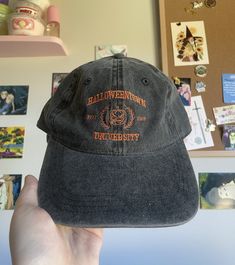 Rep your favorite spooky school with this vintage washed cap! Perfect for the fall season :) Vintage College Baseball Cap, Vintage Halloween Cap Hat, Vintage Soft-washed Dad Hat, Casual Cotton Halloween Hat, Casual Halloween Cap, Fall Streetwear Baseball Cap, Vintage Washed Hats For Streetwear, Casual Halloween Baseball Cap With Curved Brim, Vintage Baseball Cap For Fall