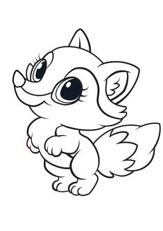 a drawing of a little fox with big eyes and wings on it's back