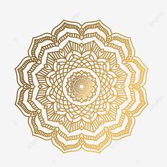 an intricate golden flower pattern on a white background, abstract, floral, design png and psd