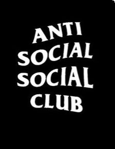 an anti social social club sticker on a black background with the words,'anti social