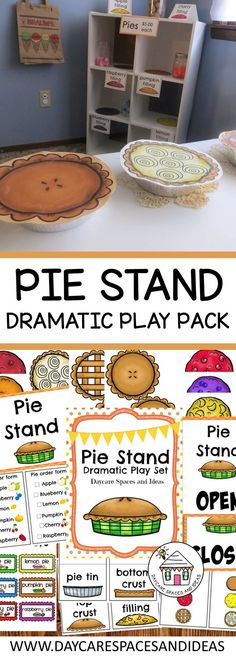 the pie stand dramatic play pack is shown