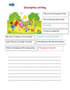 descriptive writing worksheet for kids with pictures and words on the page, including