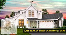 this is an artist's rendering of the farmhouse house plan for $ 469 sq ft