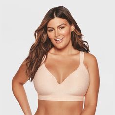 Start a revolution against uncomfortable bras with the Bali Women‘s Comfort Revolution Wirefree Bra, style 3463. This ultra-comfortable bra proves you don't need an underwire to look sexy. Contour wireless styling with light foam padding in a naturally rounded profile. Knit-in, soft comfort underband moves with you. Elastic along top of cups and sides and back for custom fit and a smooth look under clothes. The 1" wide, non-stretch padded shoulder straps are adjustable in the back and won't slip Bra For Big Cup, Bali Women, Old Bras, Bali Bras, Open Bra, Comfortable Bra, Comfy Bra, Bra Brands, Perfect Bra