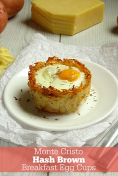 an egg cupcake on a white plate