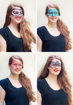 four diy masks, free templates Cosplay Diys, Diy Masquerade Mask, Mask Templates, Bat Mask, Diy Tulle, Diy Masks, Mask Tutorial, Mask Template, Lace Mask