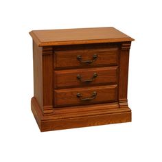 AMERICAN DREW Solid Oak Early American Style 28" Three Drawer Nightstand 531-420  26.5" High 28.25" Wide 17.5" Deep  We specialize in high end used furniture that we consider to be at least an 8 on a scale of 1 to 10 regarding condition, unless otherwise noted. Early American Style, Three Drawer Nightstand, Hickory Chair, Nightstand Storage, Wood Nightstand, Drawer Nightstand, Early American, Casegoods, Furniture Companies