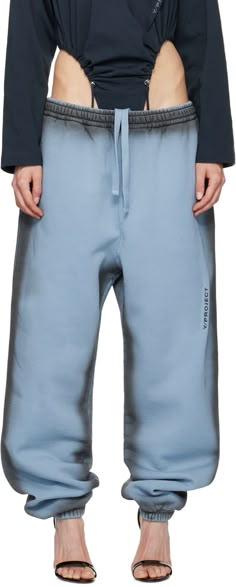 Find Y/PROJECT Blue Pinched Logo Sweatpants on Editorialist. Cotton fleece sweatpants. Spray paint effect throughout. · Concealed drawstring at elasticized waistband · Two-pocket styling · Pinched seam and printed logo at leg · Elasticized cuffs Supplier color: Blue/Gray Spray Sweatpants Colors, Men Athletic Wear, Logo Sweatpants, Streetwear Sweatpants, Designer Sweatpants, Gym Attire, Aesthetic Outfits Men, Wardrobe Clothes, Fashion Goals