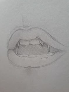 a pencil drawing of a woman's mouth