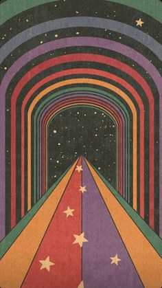 an image of a colorful tunnel with stars on it