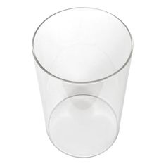 a clear glass is shown on a white background